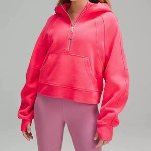 Lululemon half zip scuba hoodie in lip gloss